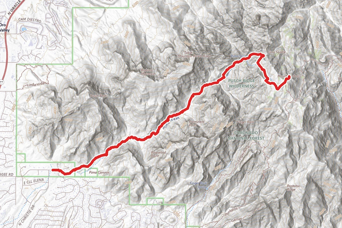 Pima Canyon to Mount Kimball