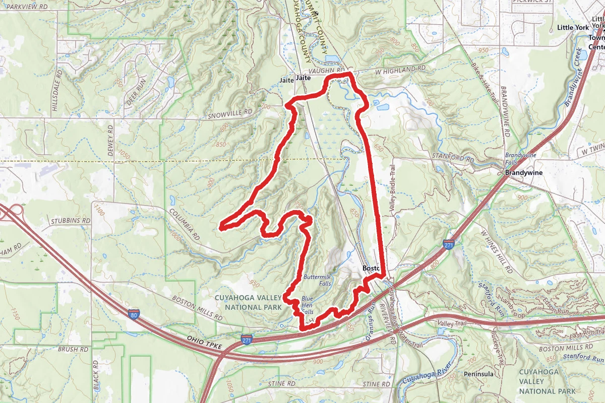 Boston to Red Lock Loop via Buckeye Trail and Ohio and Erie Canal Towpath