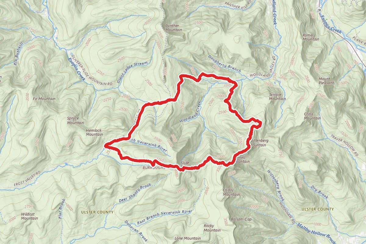 Burroughs Range Trail (Wittenberg, Cornell, Slide Trail)