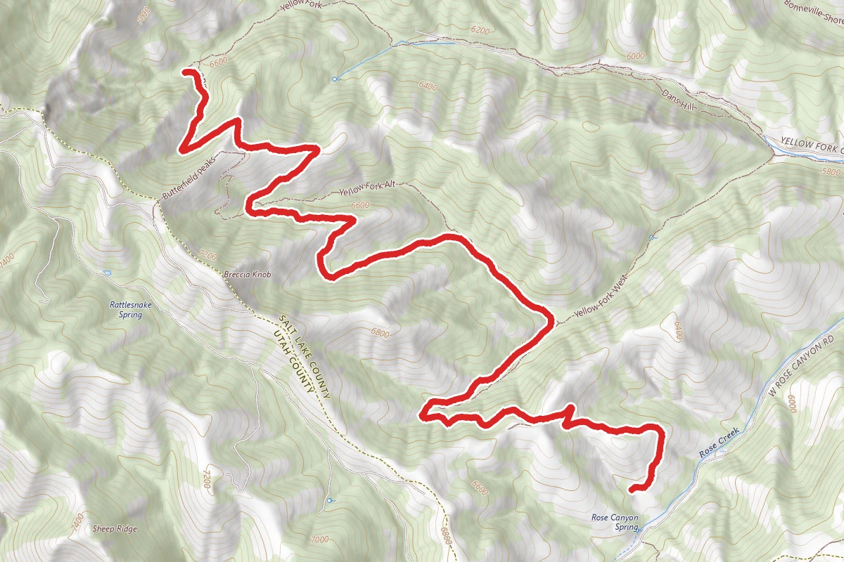 Yellow Butter route map