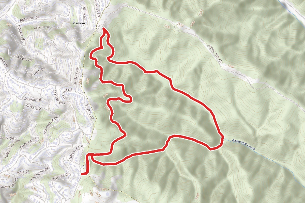 Tres Sendas to Stream Trail Loop