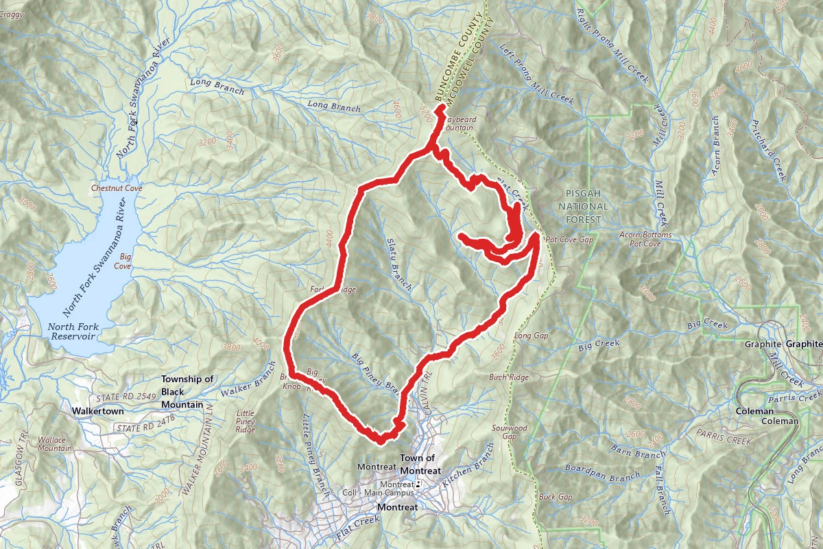 Big Piney Ridge Loop Trail to Forked Ridge Knob and Graybeard Mountain