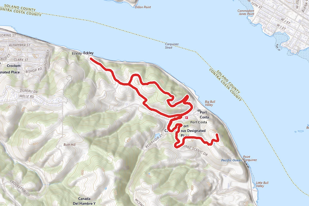 Bull Valley Trail, Carquinez Overlook Loop Trail, Port Costa Trail Loop