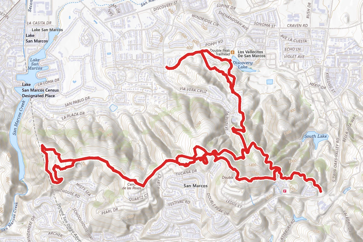 Double Peak and Ridgeline Trail via Cima Drive