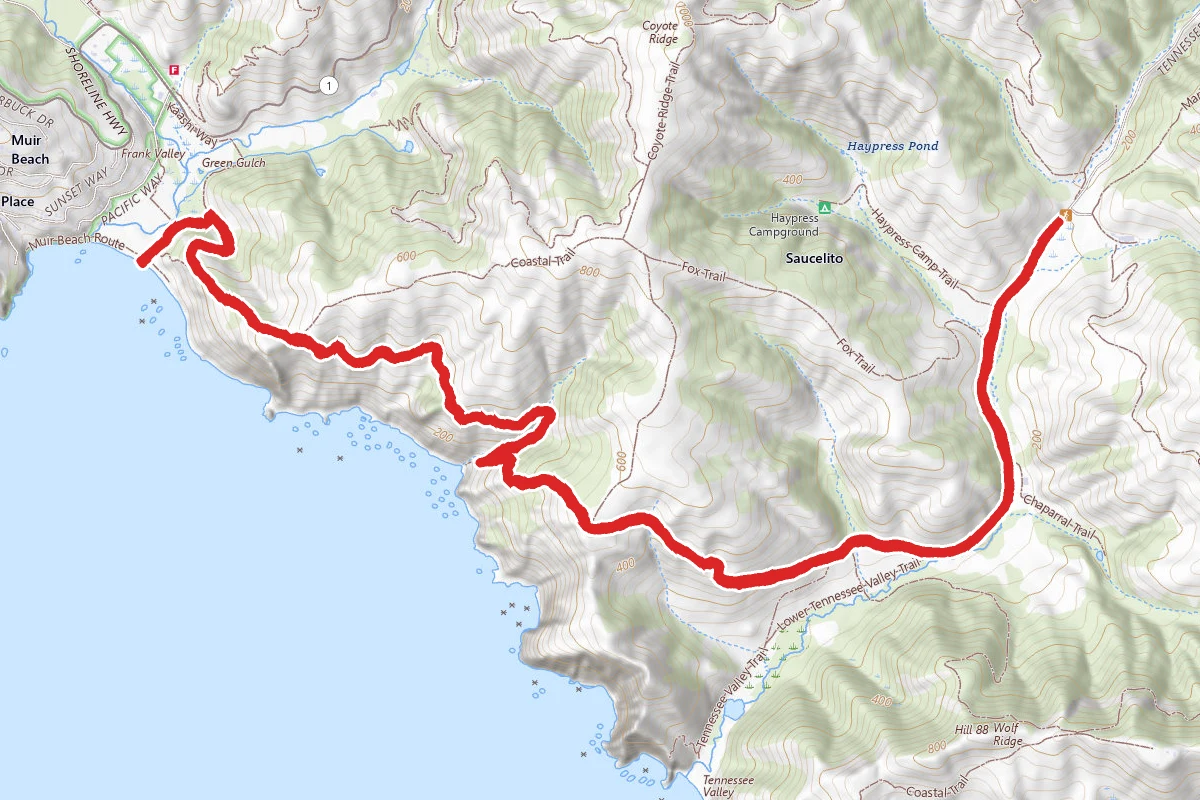 Tenessee Valley to Muir Beach via Coastal Trail