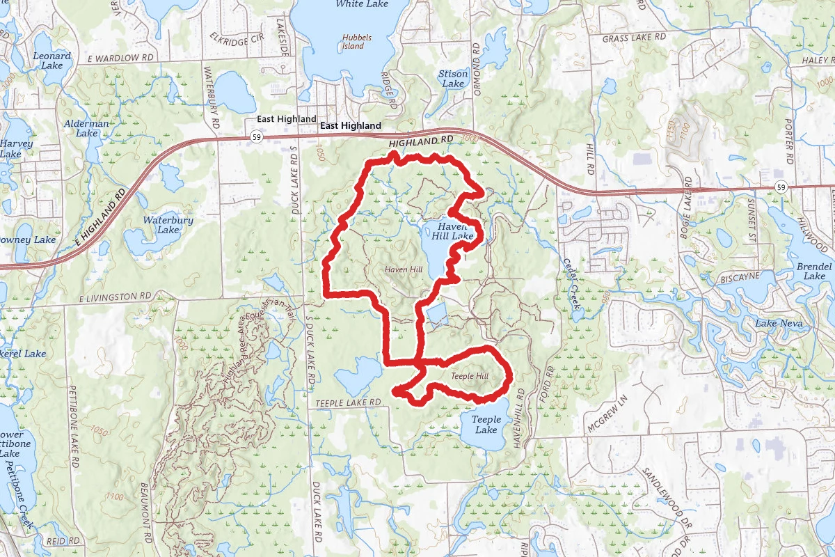Haven Hill Lake Red-Green-Blue Loop