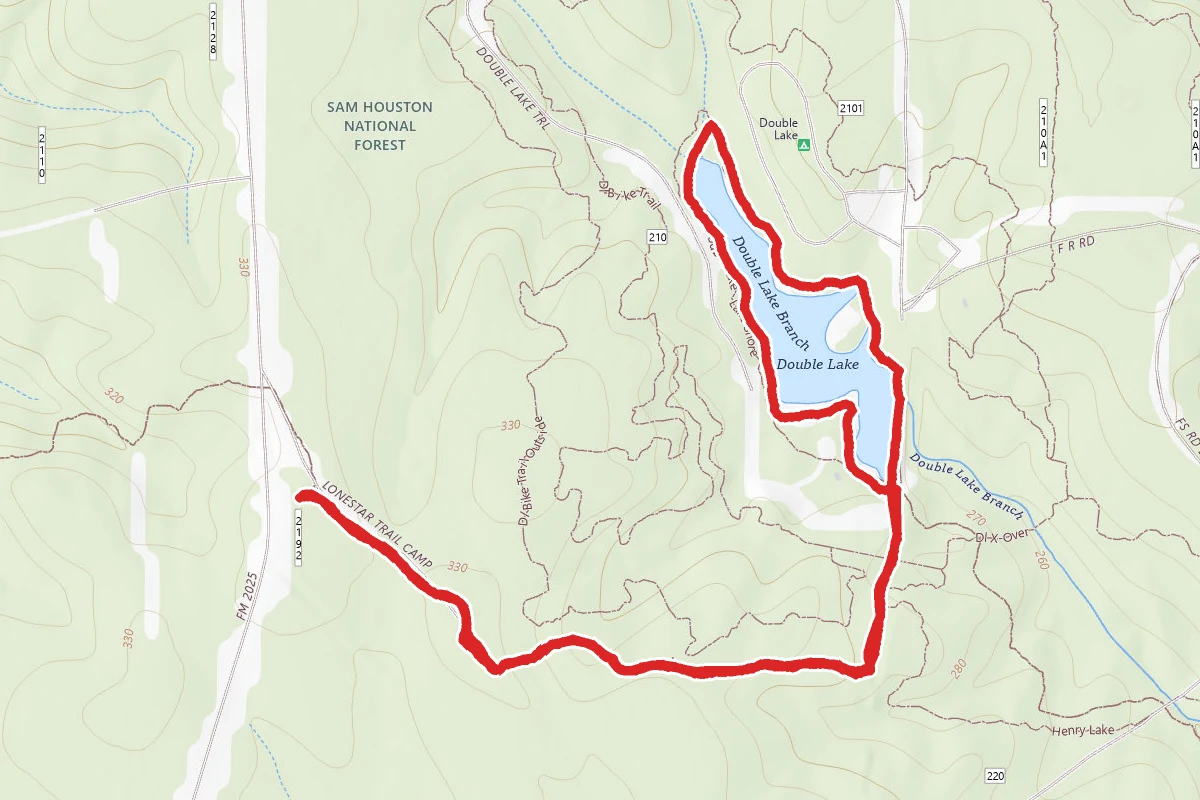 Lone Star Hiking Trail to Double Lake via Trailhead #11
