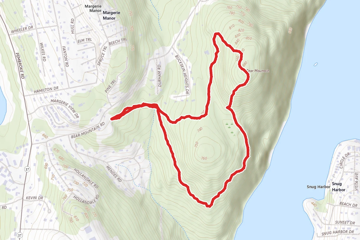 Bear Mountain via Red, White, and Yellow Trails Loop