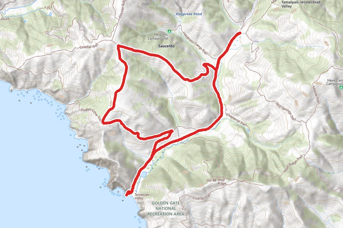 Tennessee Beach via Fox, Coastal and Lower Tennessee Valley Trail Loop