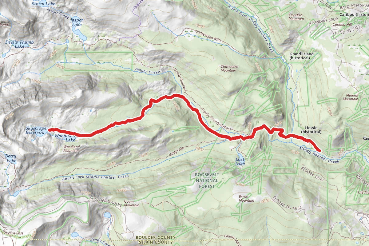Woodland Trail to Skyscraper Reservoir