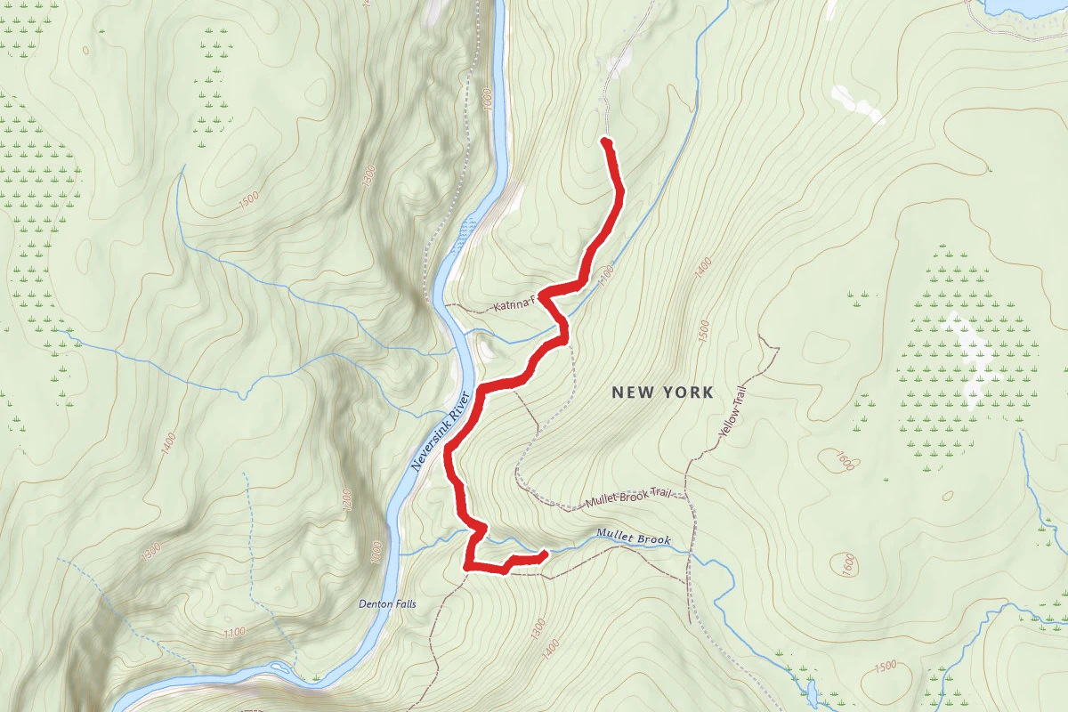 Blue Trail East to Mullet Falls Trail