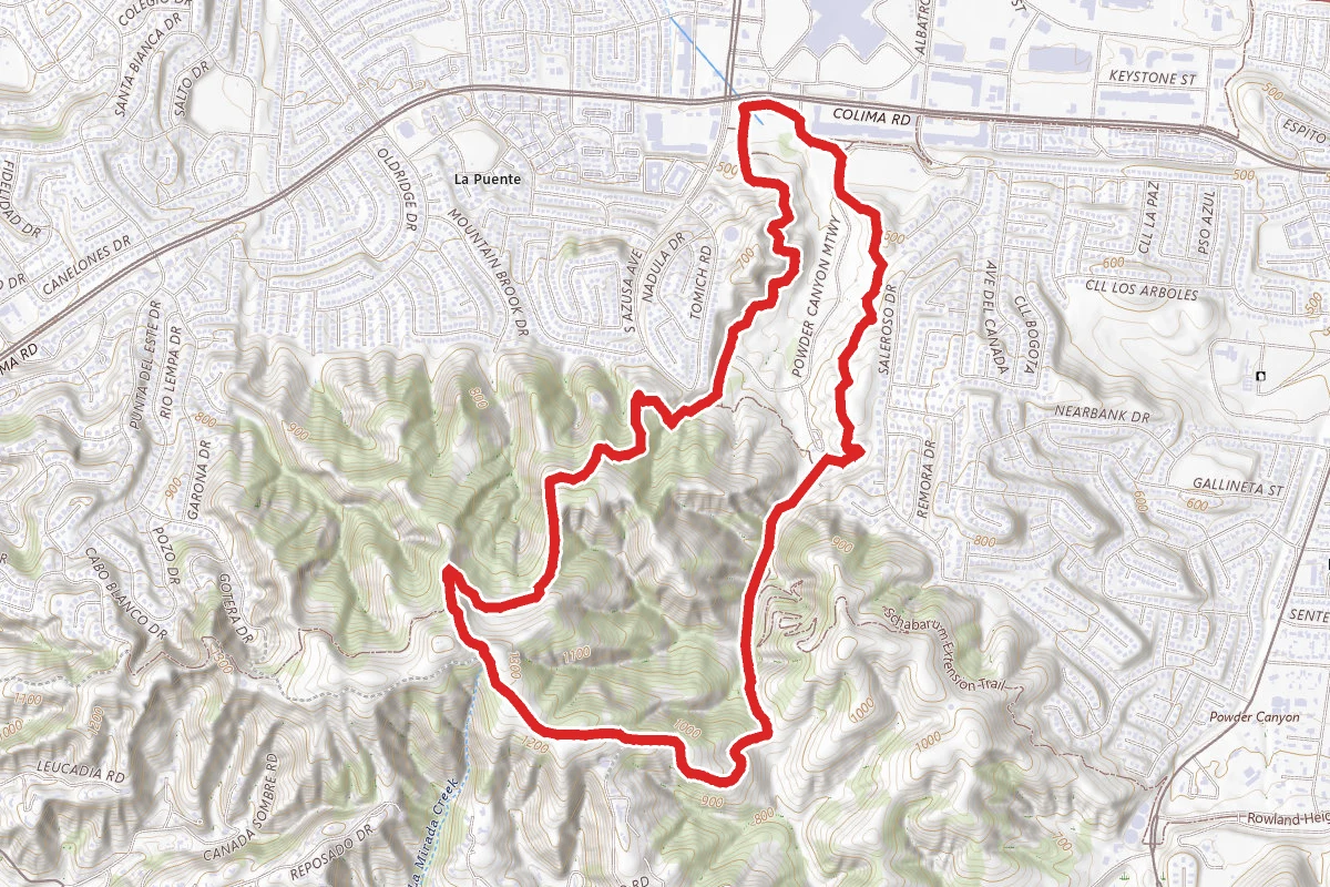 Schabarum Trail to Powder Canyon Trail Loop