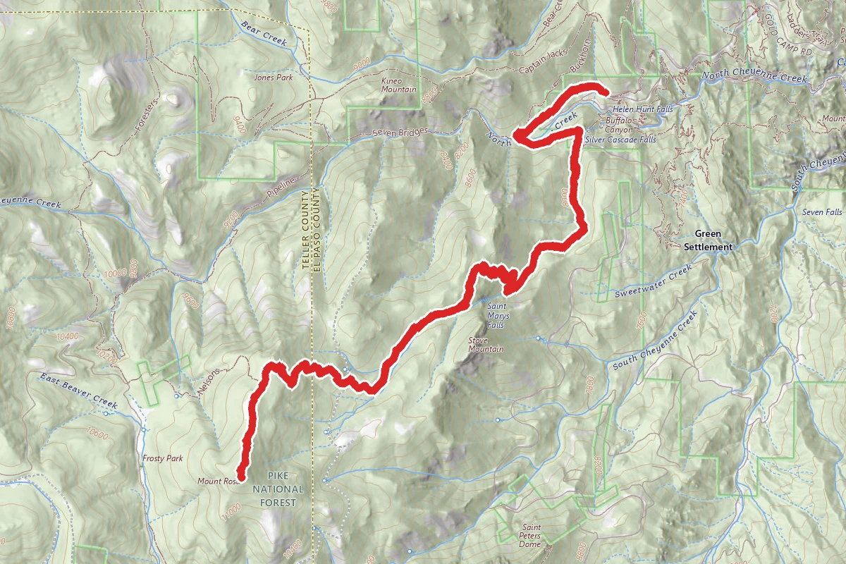 Cheyenne Canyon to Mount Rosa