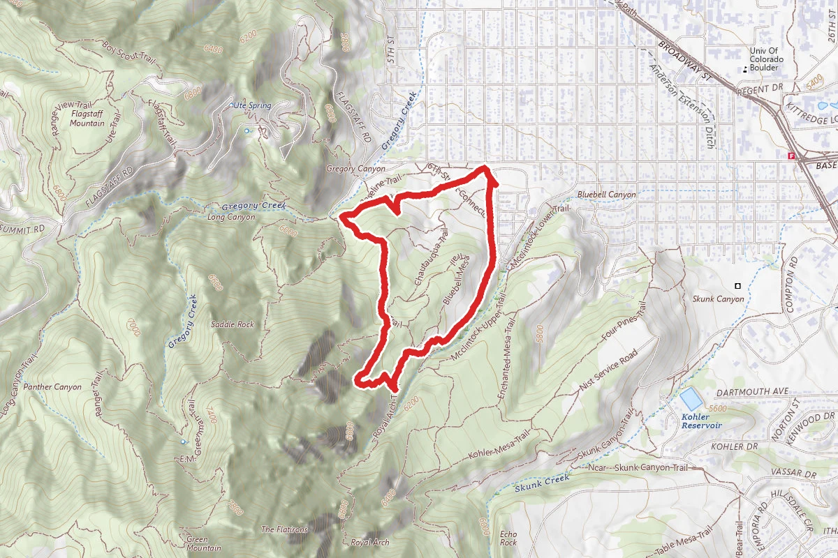 Bluebell, Royal Arch, Flatiron, Bluebell-Baird and Meadow Trail Loop