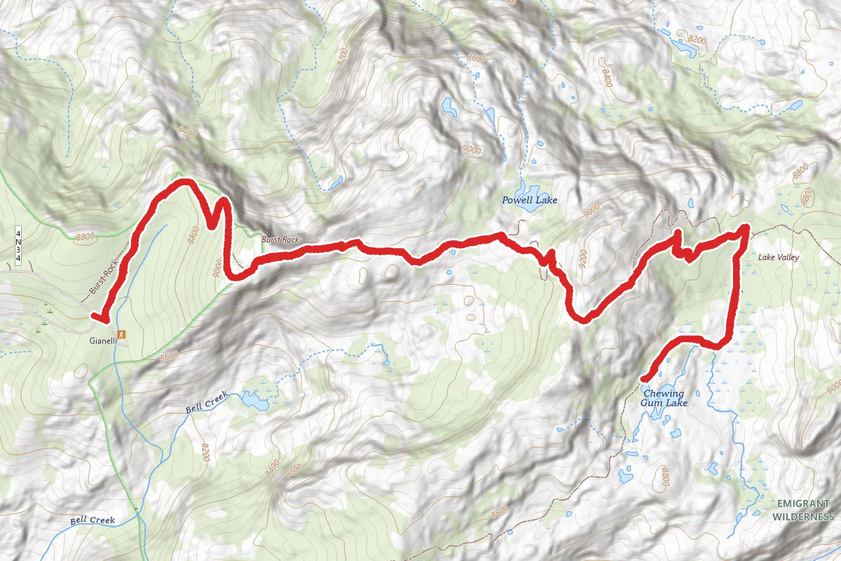 Gianelli Trail to Chewing Gum Lake