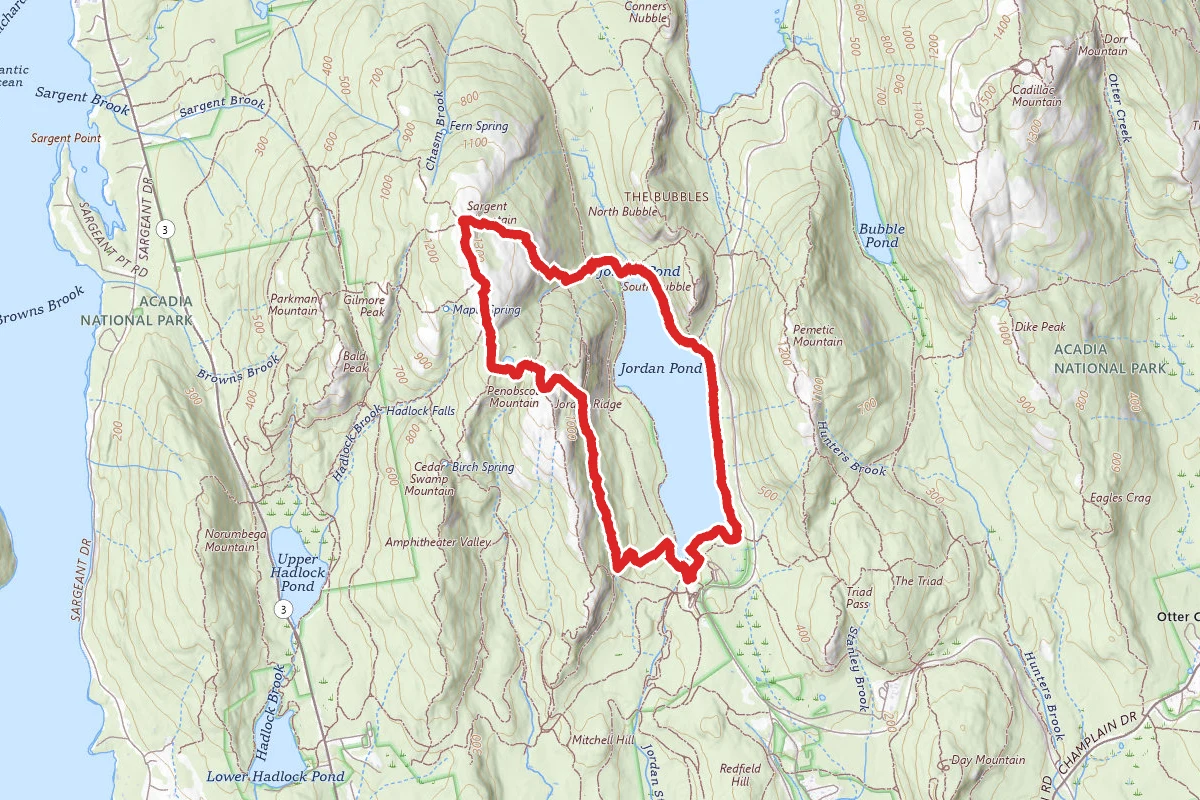 Jordan Pond, Sargent Mountain, and Penobscot Mountain Loop Trail