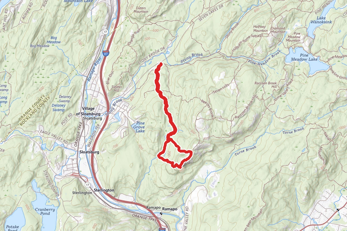 Ramapo Torne Loop Via 7 Hills Trail