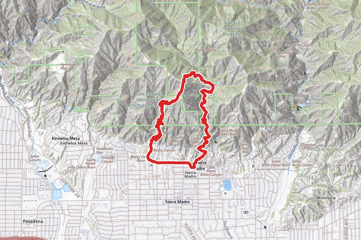 Mount Wilson Trail to Bailey Canyon Loop