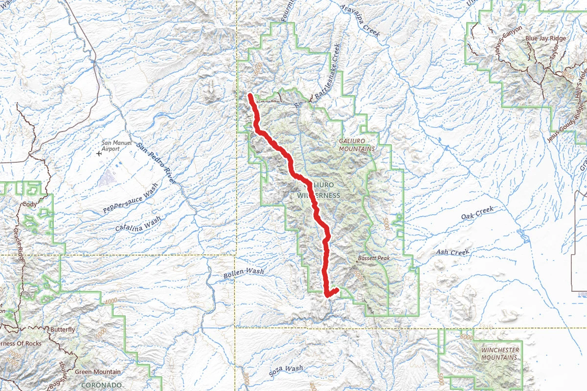 West Divide route map