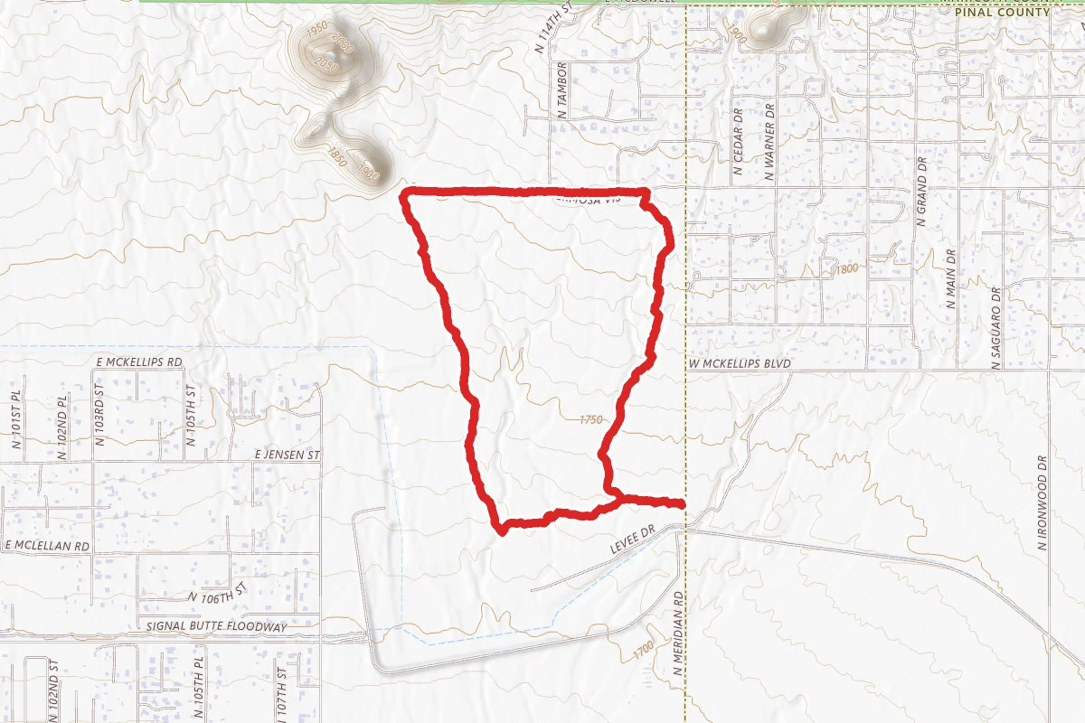 Ruidoso Trail, Meridian Trail, and County Line Trail Loop