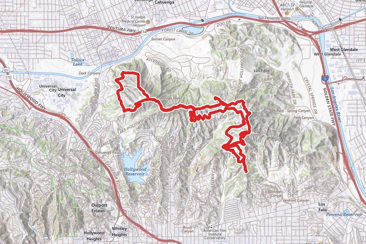 Griffith Observatory, Hollywood Sign and Cahuenga Peak