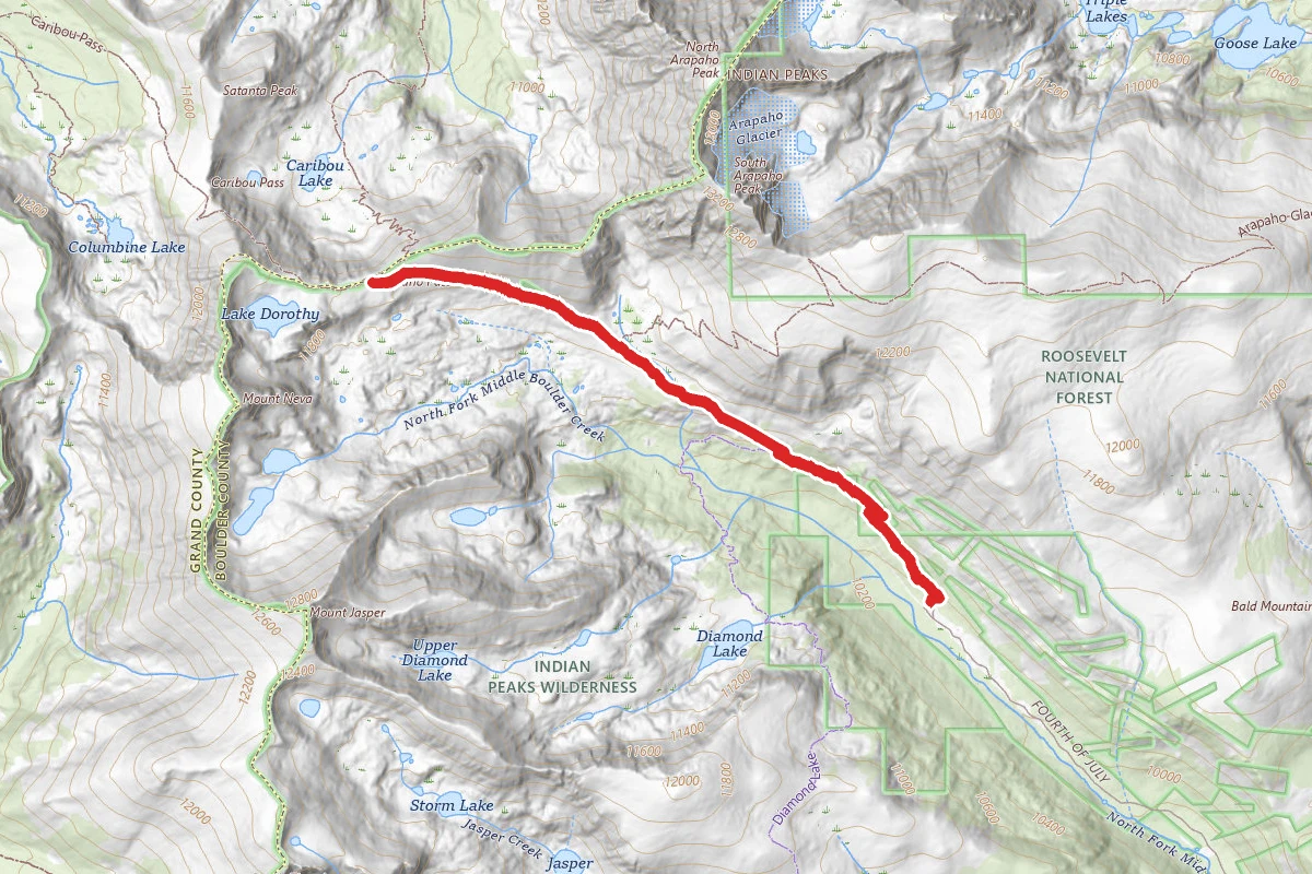 Arapaho Pass Trail