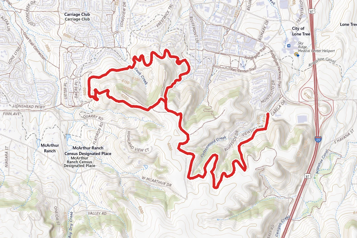 Bluffs Regional Park via East West Regional Trail
