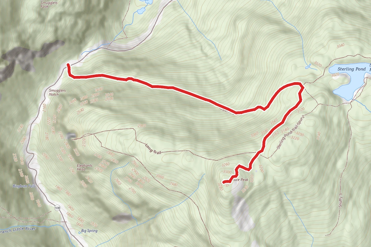 Spruce Peak via Sterling Pond Trail