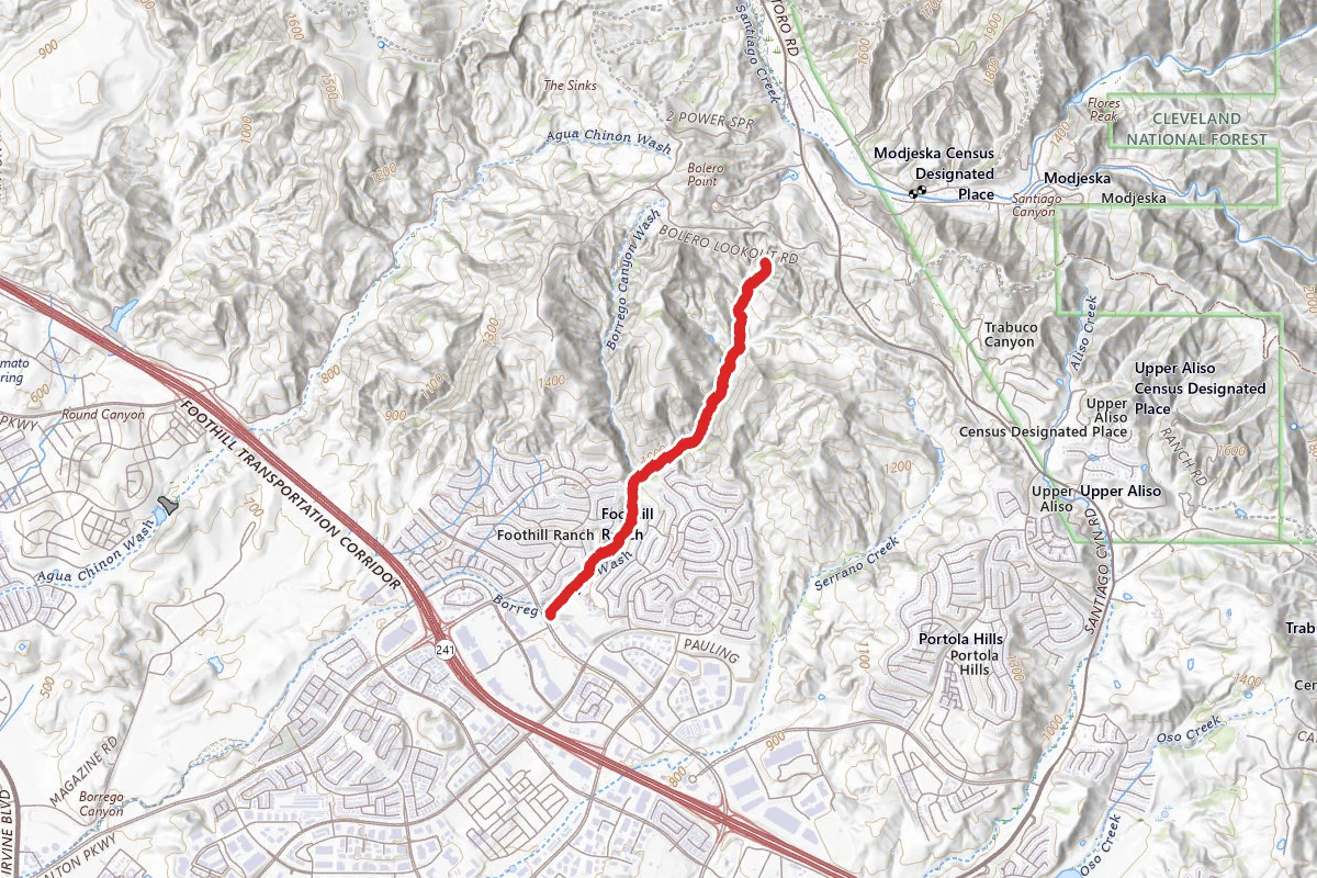 Borrego Canyon Trail to Red Rock Canyon
