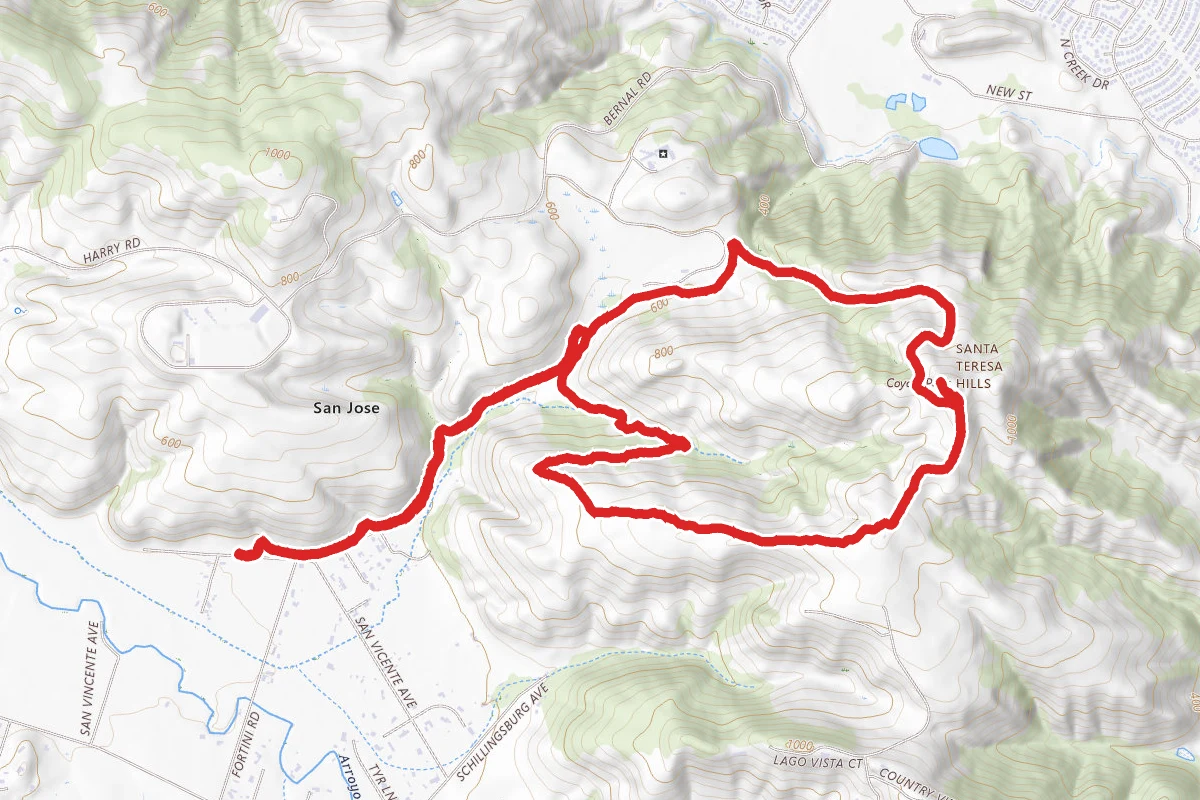 Coyote Peak and Rocky Ridge Trail via Mine Trail