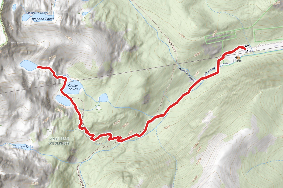 Crater Lakes Trail via Moffat Tunnel East Portal Trailhead