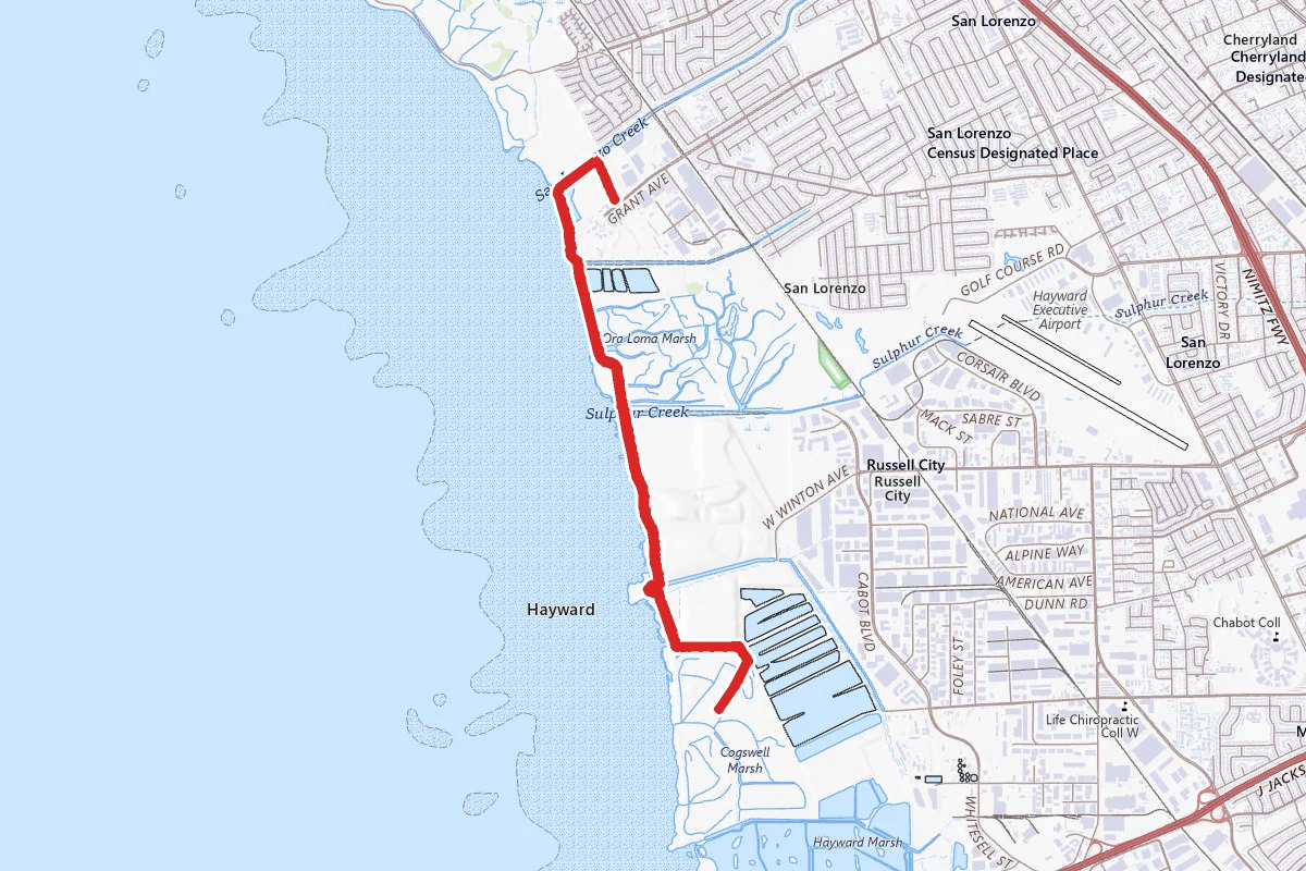 Hayward Regional Shoreline and Cogswell Marsh via SF Bay Trail