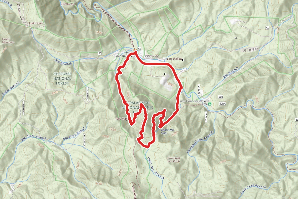 Coon Den Falls via Appalachian Trail