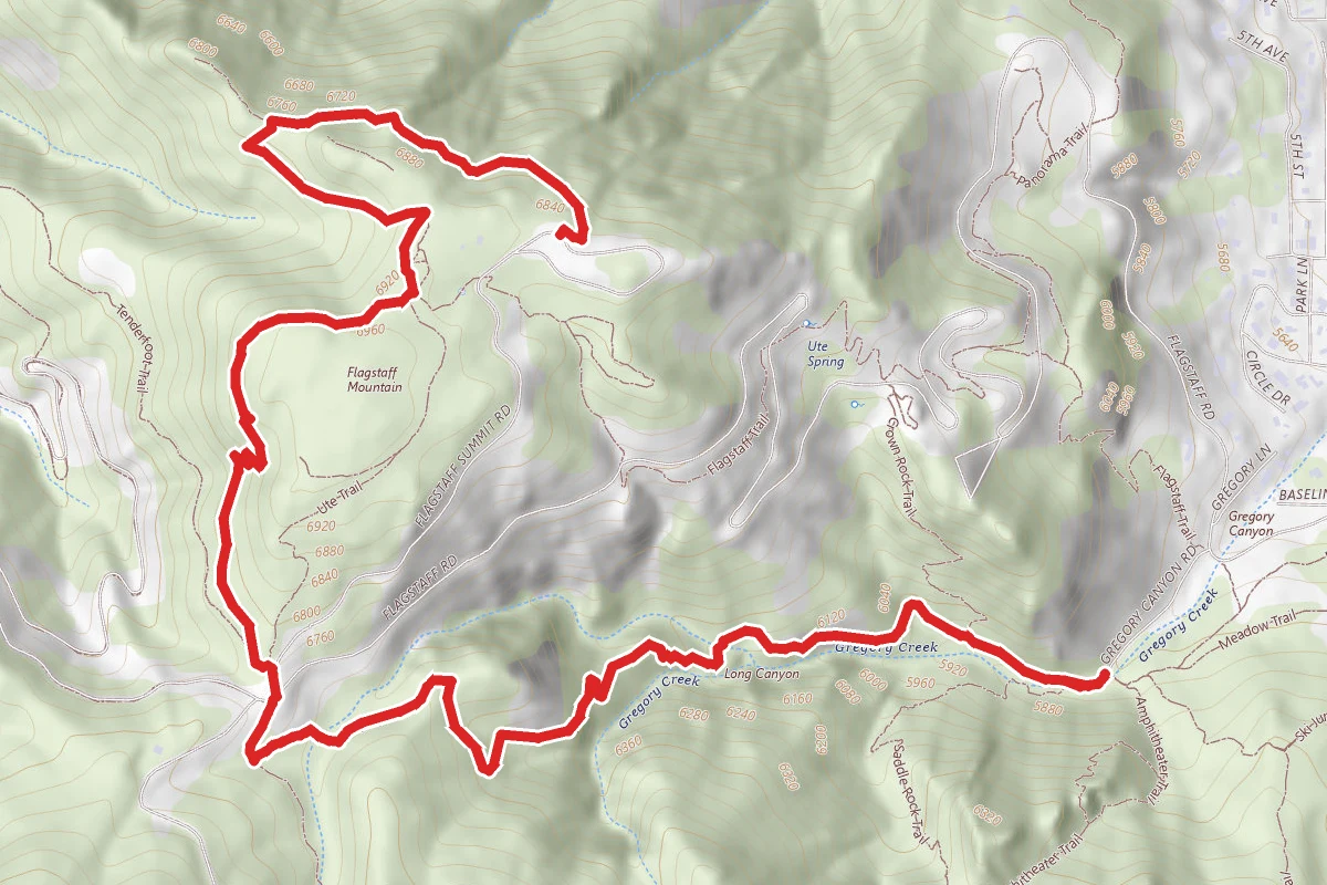 Flagstaff Mountain Summit via Gregory Canyon