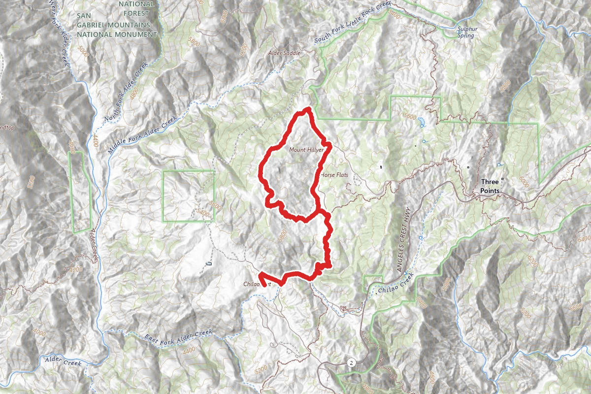 Chilao to Mt. Hillyer via Horse Flats Trail