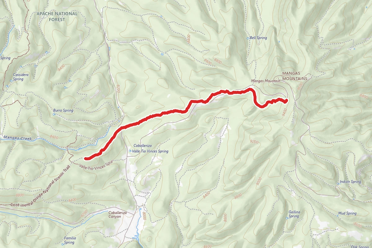 Mangas Spur route map