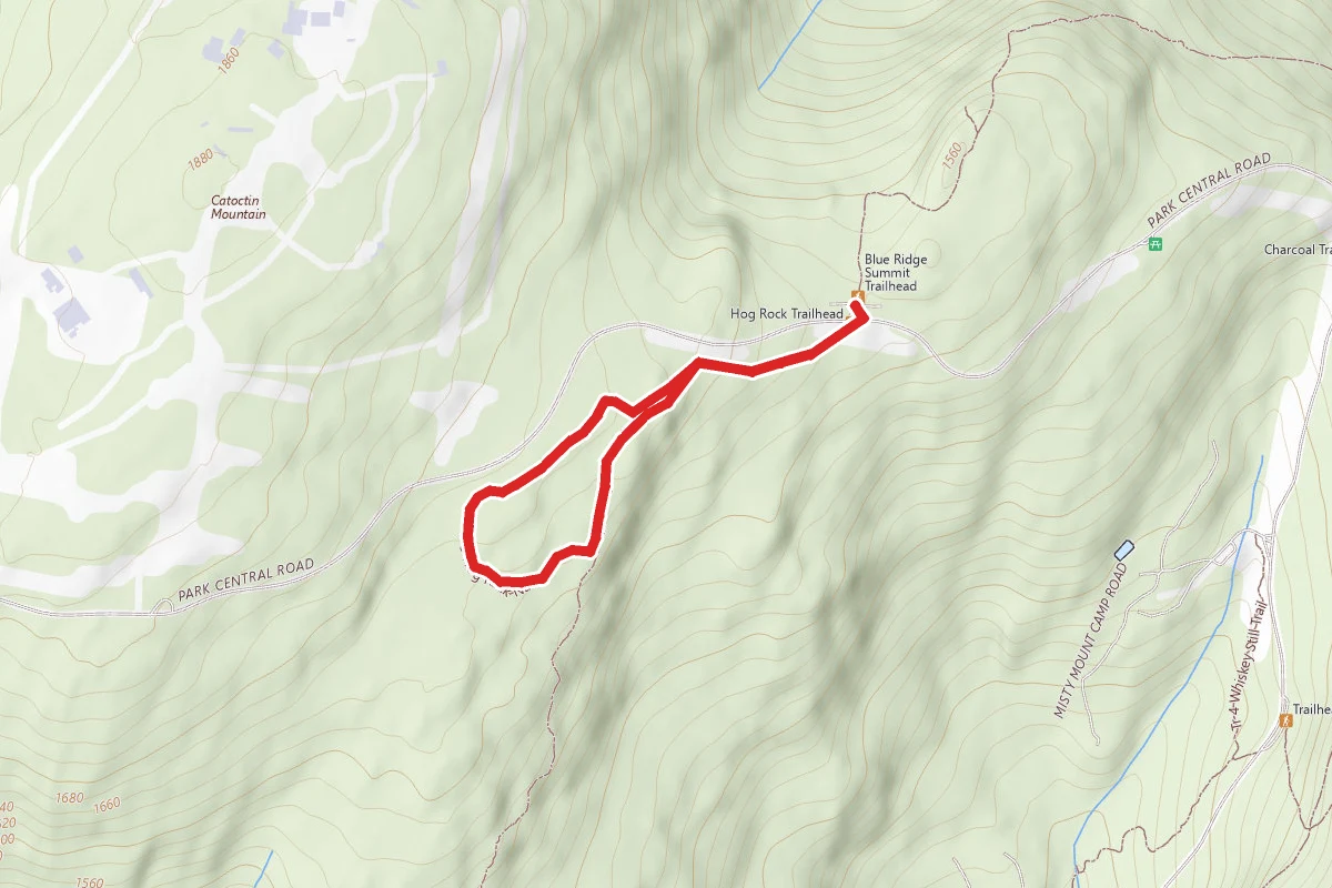 Hog Rock Nature Trail route map