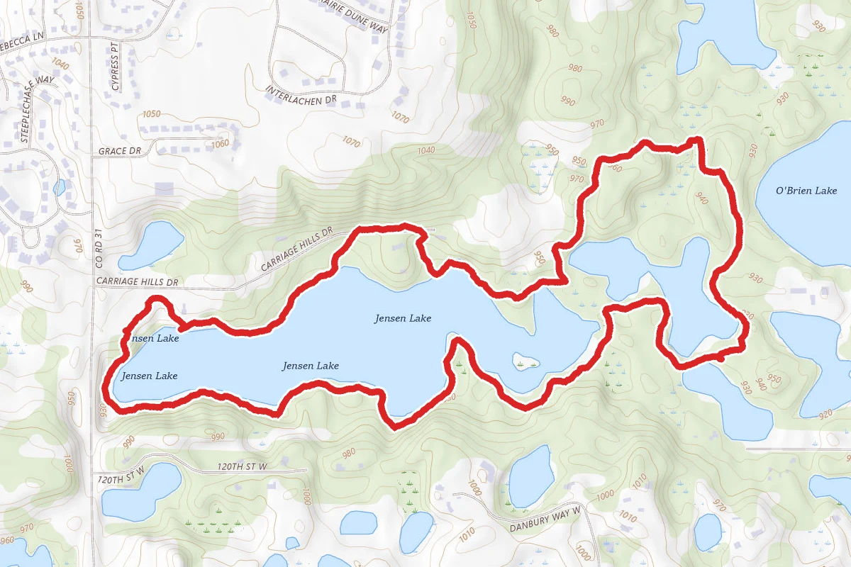 Jensen Lake, Sedge Pond and Bridge Pond Loop