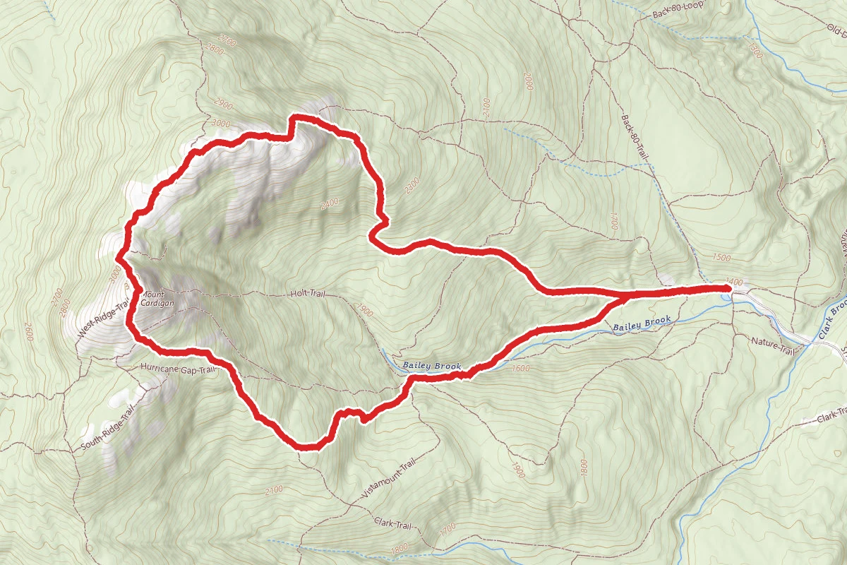 Manning Trail, Clark Trail, and Holt Trail Loop to Mount Cardigan
