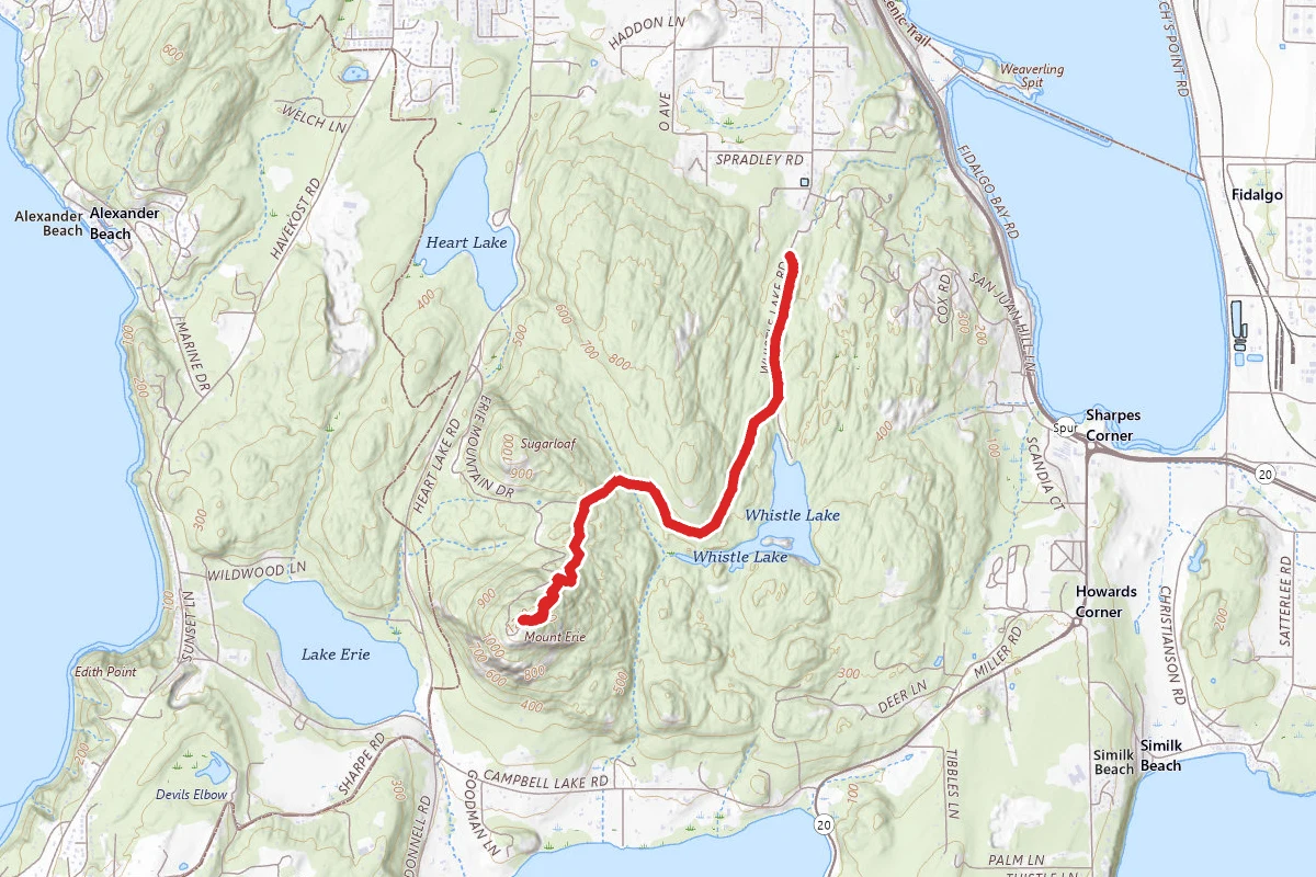 Erie Mountain Via Whistle Lake Trail
