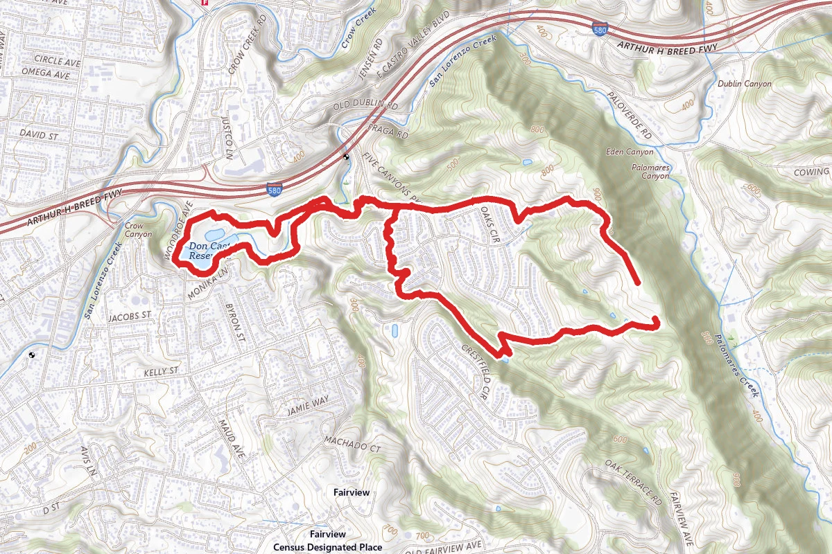 Whispering Creek Trail, Chabot-Garin Trail, Shady Canyon Trail, Ridgetop Trail Loop