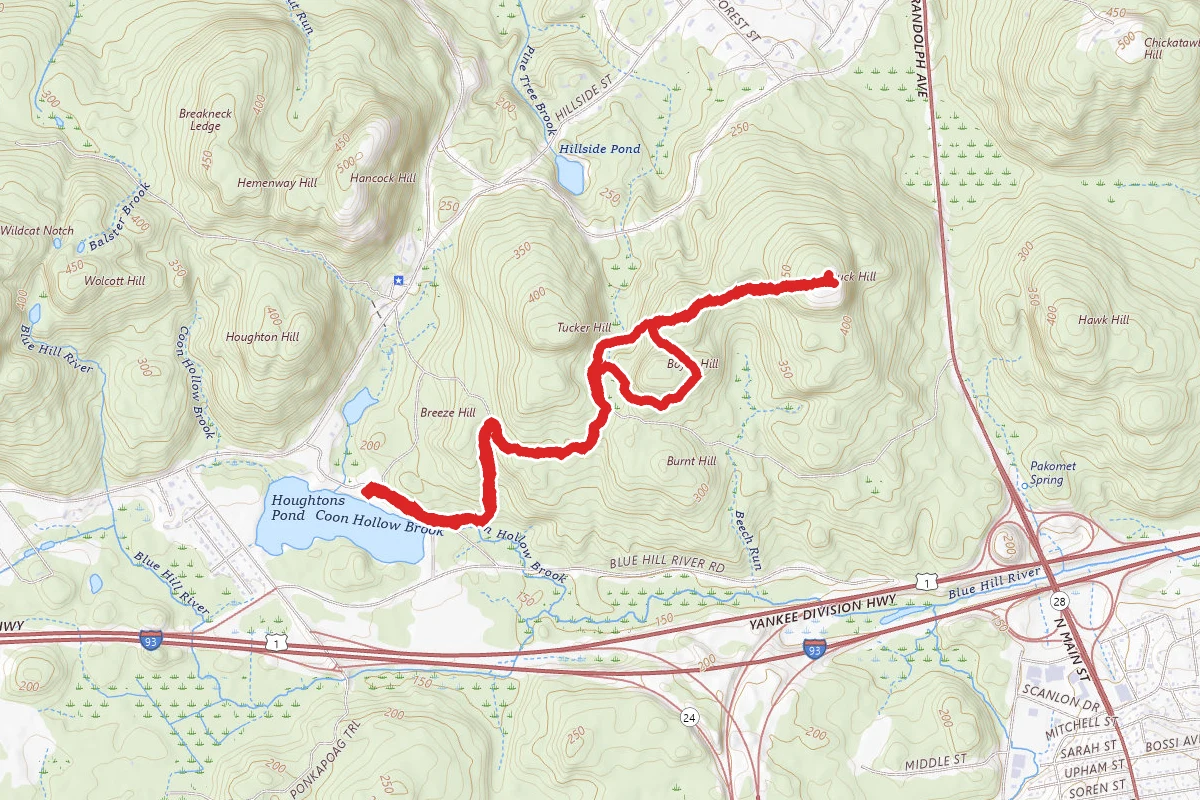 Houghton's Pond to Buck Hill