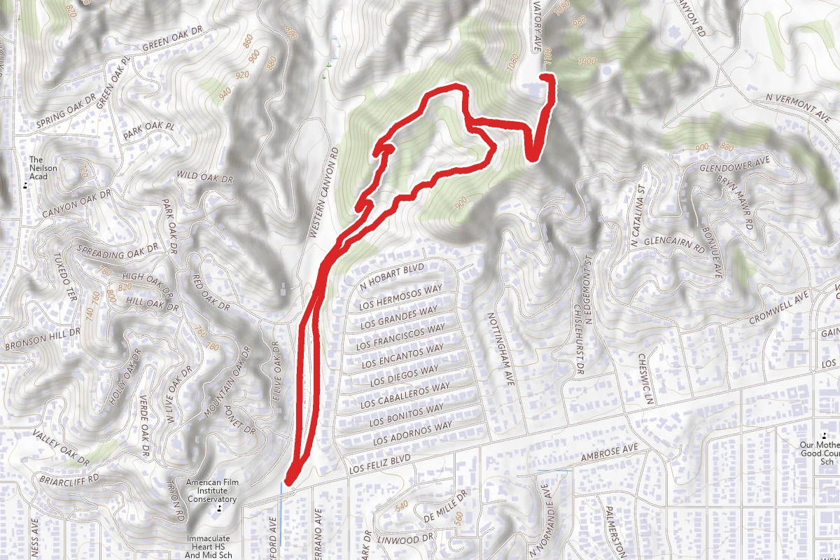 Ferndell to the West Observatory Loop Trail to Griffith Observatory