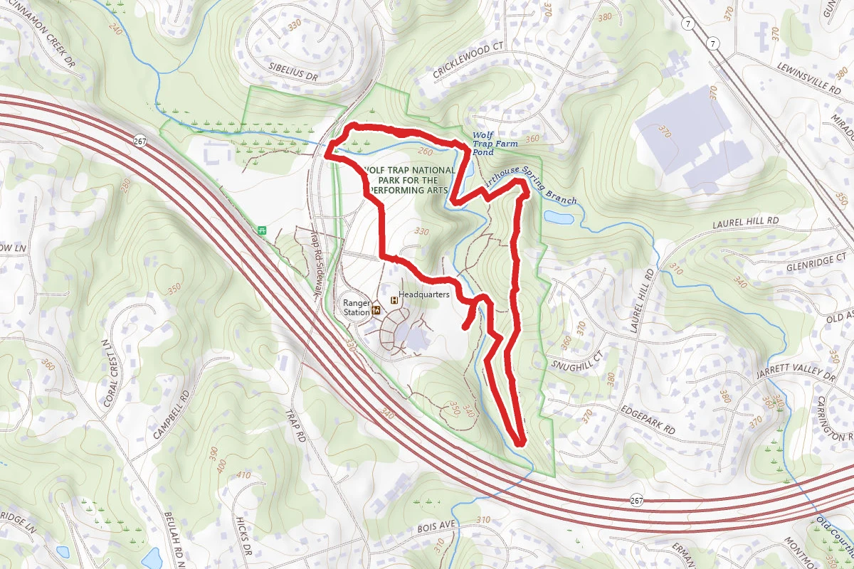 Wolf Trap Loop Trail route map