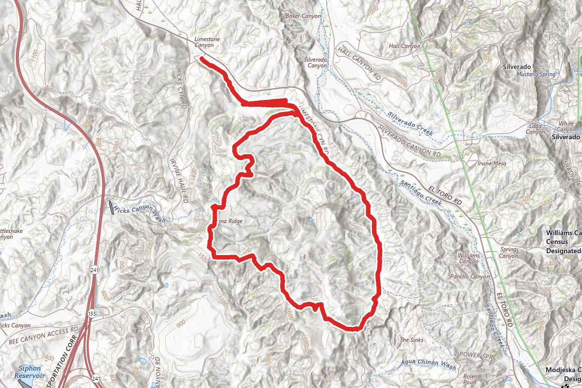 Limestone Canyon and Loma Ridge Loop