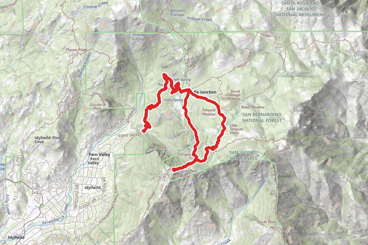 Tahquitz Peak via Devil's Slide and Caramba Trail