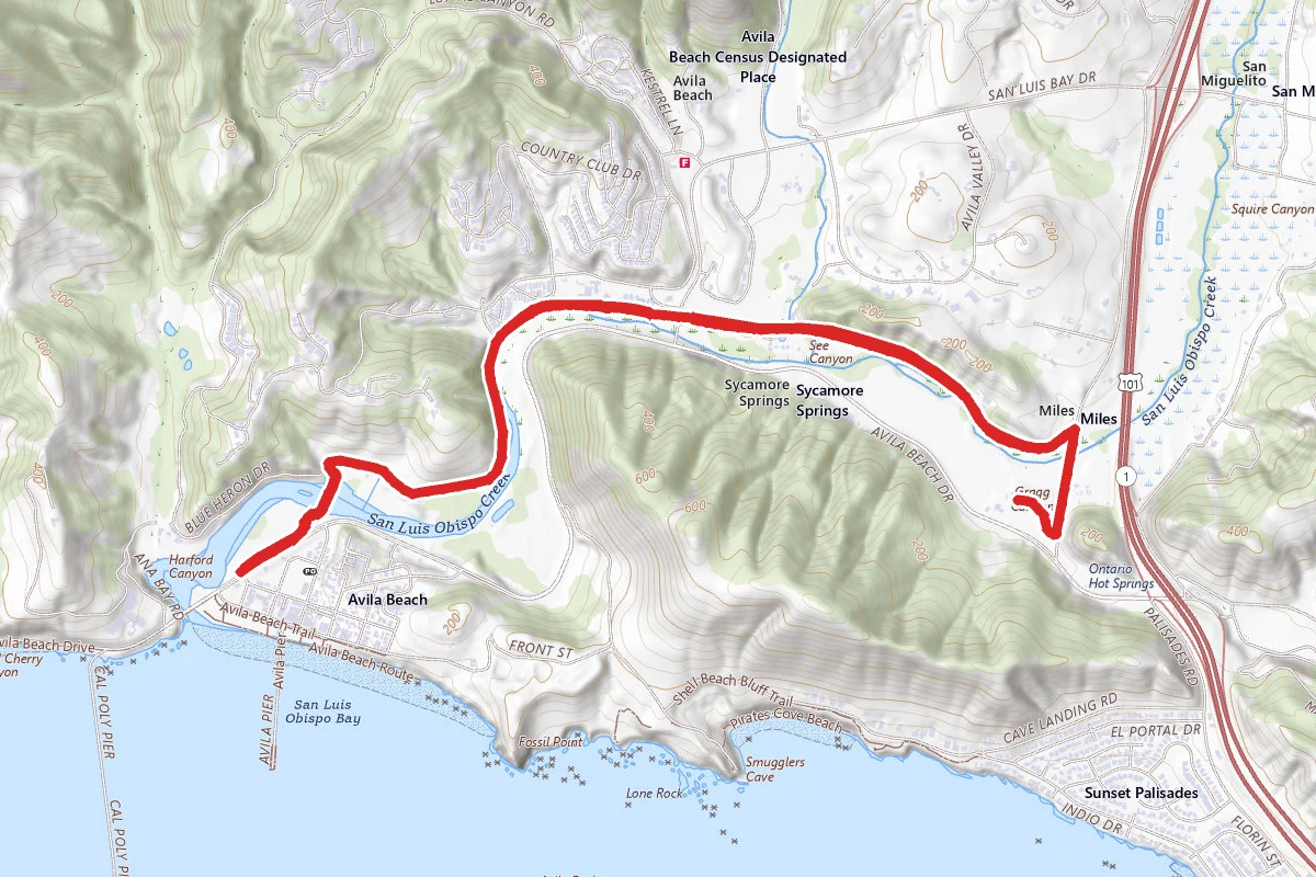 Bob Jones Trail from Avila Beach to Avila Valley Barn