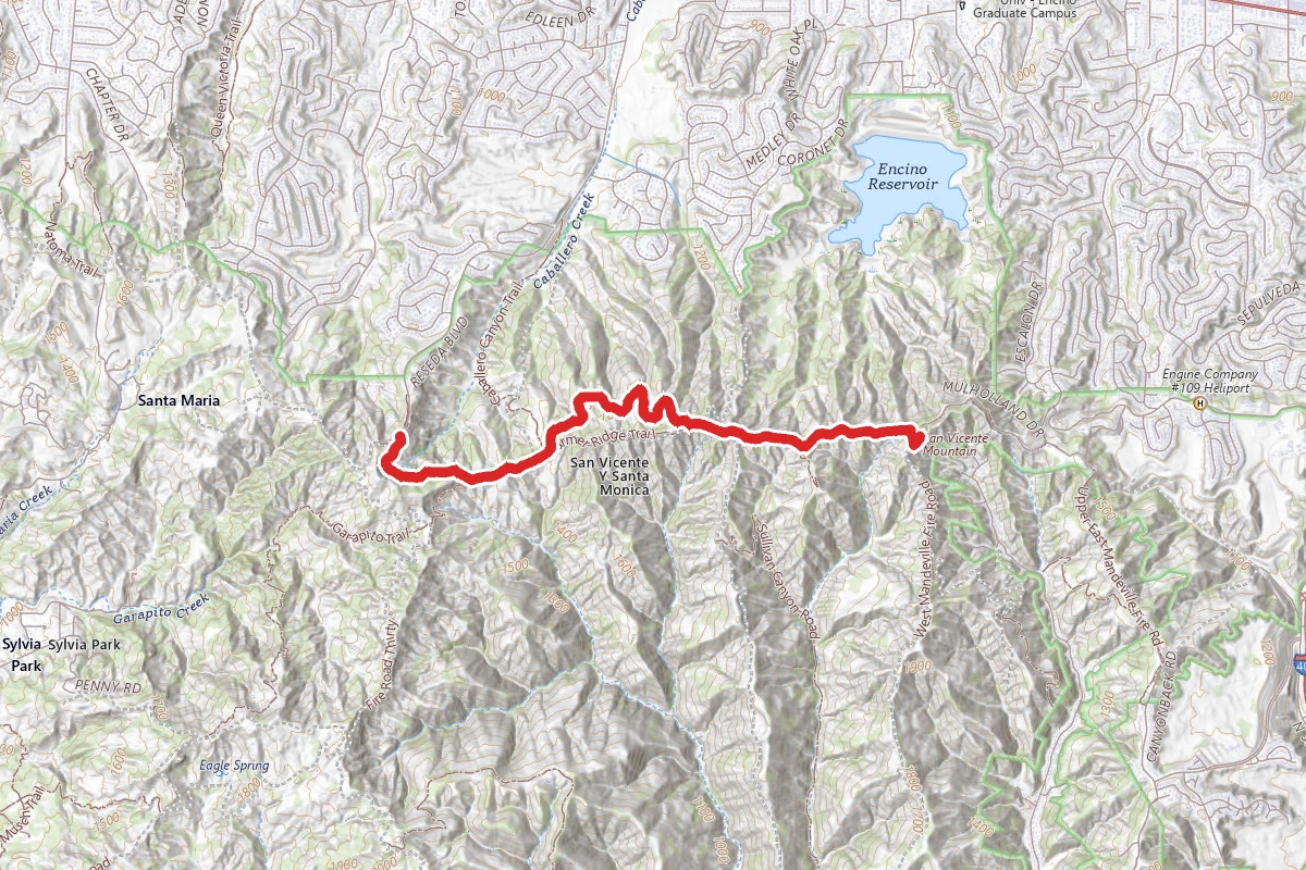 Mulholland Drive to San Vincente Mountain