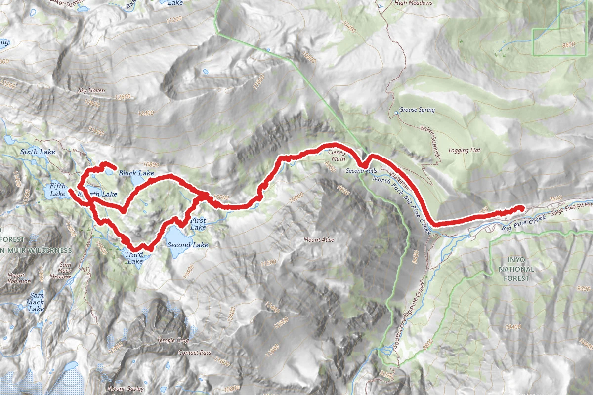 Big Pine Lakes Trail