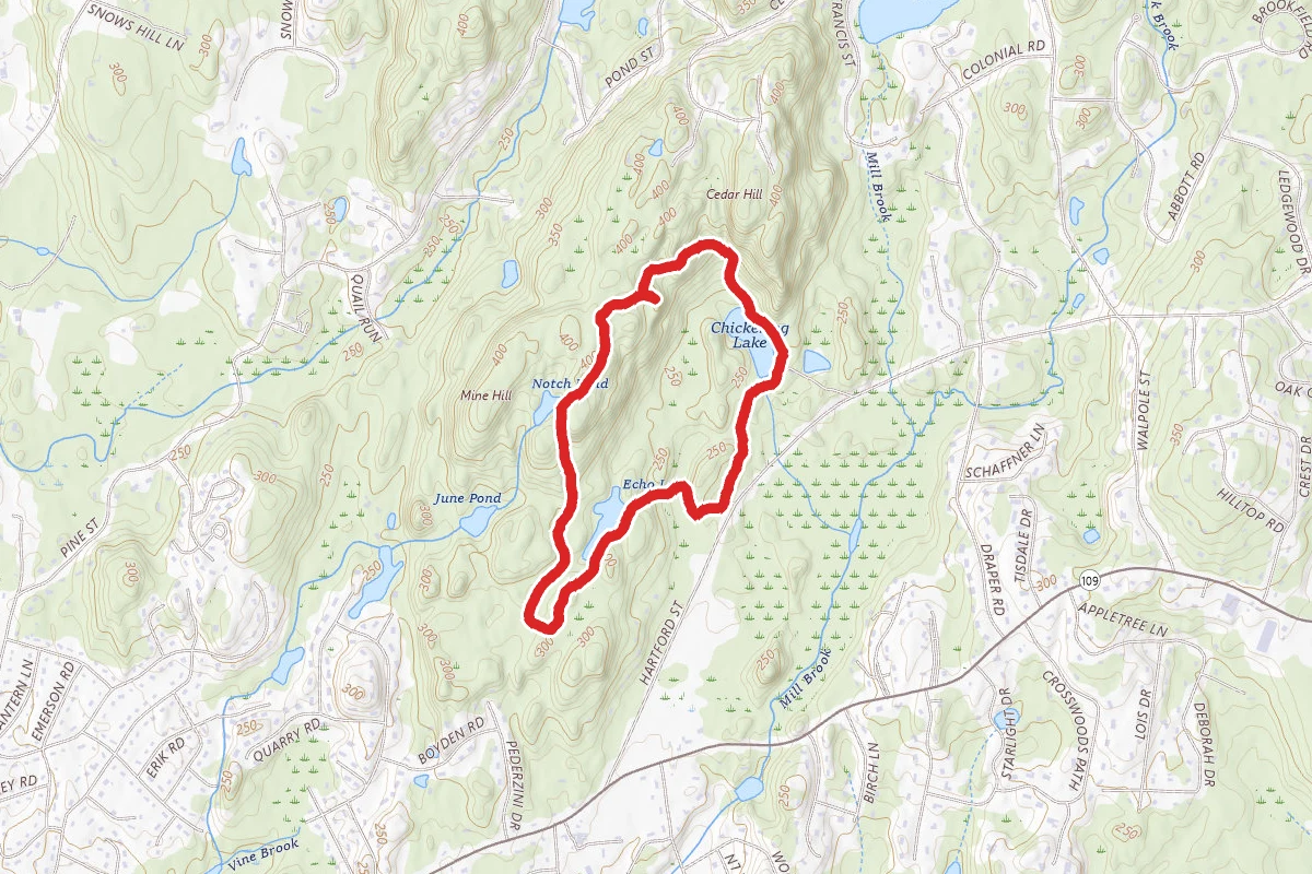 Echo Pond, Harwood Notch, Ridge, and Chickering Pond Loop